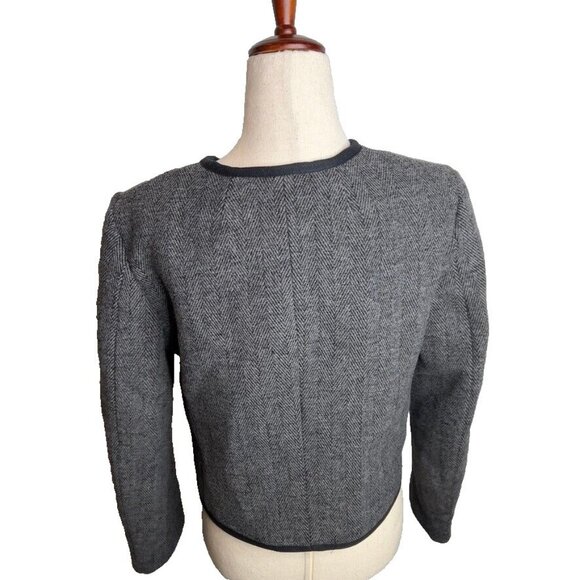 J.Crew $228 Wool Blend Herringbone Lady Jacket Grey Size 18 CB323 - Picture 6 of 10